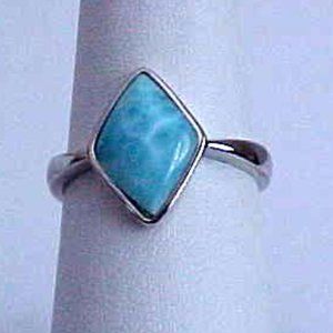 Alamea Larimar Rhombus Sterling Silver Ring Size 7